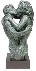 Charles Umlauf, The Lover's Kiss, Patinated bronze sculpture