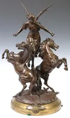 Étienne Henri Dumaige, La Victoire, Prix de Concours (Victory, Competition Prize), Patinated bronze sculpture