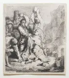 Rembrandt van Rijn, The Stoning of Saint Stephen, etching and mezzotint engraving on paper