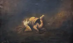 Orientalist School, Camel and Rider, oil on canvas