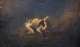 Orientalist School, Camel and Rider, oil on canvas
