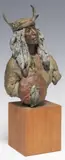 Juan Dell, Two Moons, 1981, Cold-painted bronze sculpture