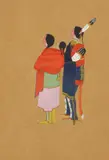 Stephen Mopope, Parents and Child, gouache on paper
