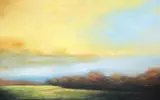 Kirk Mullenax, Abstract Sunlit Landscape, oil on board