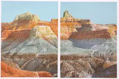 Merrill Mahaffey, Canyon Temple I and II, color lithograph diptych on paper