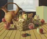 Maurizio Tonellotti, Still Life with Basket of Fruit, oil on canvas