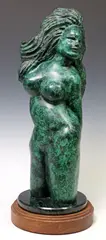 Betty Flaum, Abstract Female Nude, Cold-painted bronze sculpture