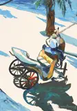 Mario Berrino, Impressionist Horse-Drawn Buggy, oil on canvas