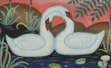 Alevtina Pyzhova, Pair of Swans, oil on board