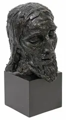 Charles Umlauf, Head of John the Baptist, Patinated bronze sculpture