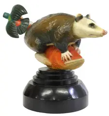 David Everett, Keystone, 2021, Carved and polychrome painted wood sculpture