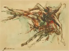 Jose Luis Soto, El hambre y la ira, acrylic painting on paper