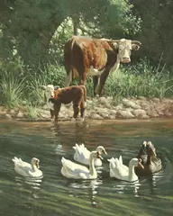 Wayne Baize, New Neighbors, oil on canvas