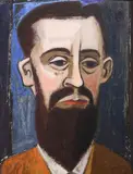 William Lewis Lester, Portrait of Bearded Man, oil on Masonite