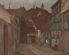 Adolf Luntz, European Village, oil on canvas