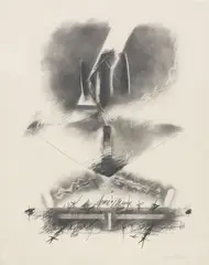 Fletcher Mackey, Abstract Composition, graphite drawing on Strathmore paper