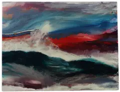 Abstract by Nicholas Mirandon, Resin painting on board, offered May 2025