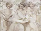Francois Fressinier, Summer Field, Gallery-wrapped mixed media painting on canvas