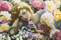 Slava Morgun, The Scent of Peonies/ Moments to Cherish, oil on canvas