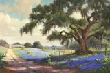Dollie S. Nabinger, Country Trail with Bluebonnets and Spanish Moss, oil on canvas