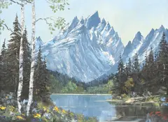 Keith Fay, Along Jenny Lake, oil on canvas