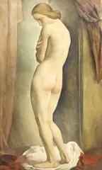 Louis Buisseret, Nude Female Portrait, oil on canvas