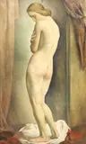 Louis Buisseret, Nude Female Portrait, oil on canvas