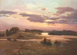 Vladimir Pavlovich Krantz, Sunset, oil on canvas