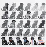 Pedro Friedeberg, Cats of All Nations: Unite!, silkscreen print in colors on paper
