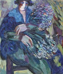 Barbara A. Wood, La Marchande de Fleurs, oil on canvas
