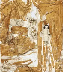 Ilse Getz, The Garden, mixed media collage on canvas