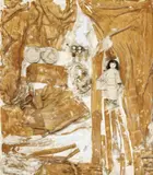 Ilse Getz, The Garden, mixed media collage on canvas