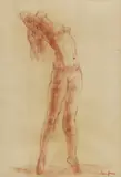 Charles Umlauf, Dancer I, sanguine conte crayon drawing on paper
