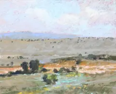 William Llewellyn Hoey, Southwest Texas Landscape, pastel drawing on paper