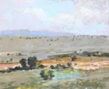 William Llewellyn Hoey, Southwest Texas Landscape, pastel drawing on paper