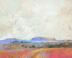 William Llewellyn Hoey, Southwest Texas Landscape, pastel drawing on paper