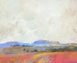 William Llewellyn Hoey, Southwest Texas Landscape, pastel drawing on paper