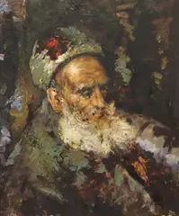 Constantino Lagano, Expressionist Male Portrait, oil on Masonite