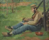 L. Lagarde, Breton Tinsmith, oil on canvas