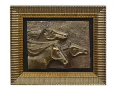 Horse Power by Clifford Warren Cullar, cast bronze relief plaque, sold Feb 2025