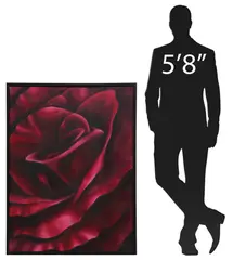 Aaron Filmore, Pink Rose, Large framed oil on canvas