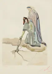 Salvador Dalí, Hell Canto 32, wood engraving in colors on paper