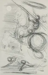 Salvador Dalí, Deux Fatrasies/ Don Quixote, etching on Rives paper