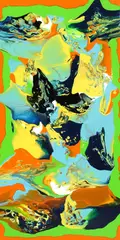 Macaw in Flight by Petronella Greer, acrylic on stretched canvas, sold Feb 2025