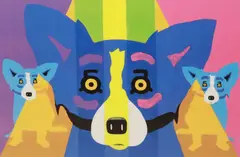 George Rodrigue, Living in the Spotlight, silkscreen on paper