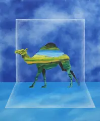 Dromedary Camel by Gianni Celano Giannici, acrylic on canvas, sold Feb 2025