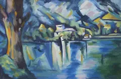 Paul Cézanne, Lac d'Annecy (Lake at Annecy), oil on canvas