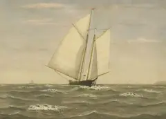 William Oliver Henderson, Schooner, watercolor painting on paper