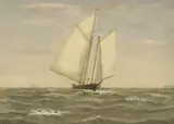 William Oliver Henderson, Schooner, watercolor painting on paper
