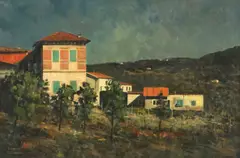 Herbert Foerster, Landscape with Villa, oil on canvas